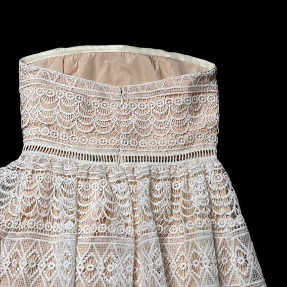Socialite White Lace Strapless Mini Dress S - Picture 8 of 10